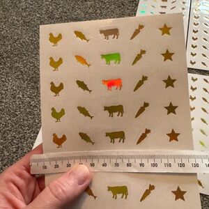 Gold Food Choice Stickers for Wedding Seating Cards